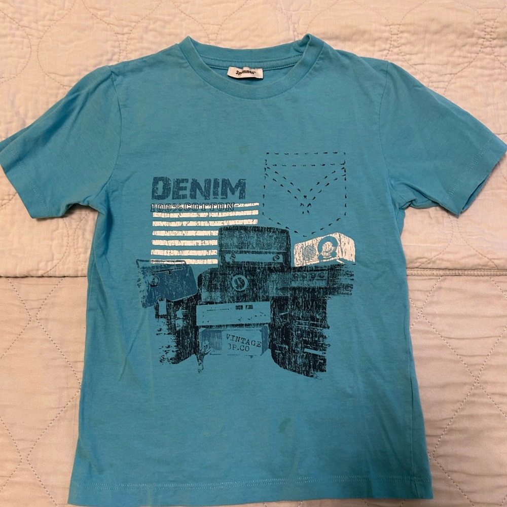 3Pommes Teal Graphic Tee for Kids